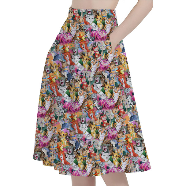 A-Line Pocket Skirt - Cats of Disney