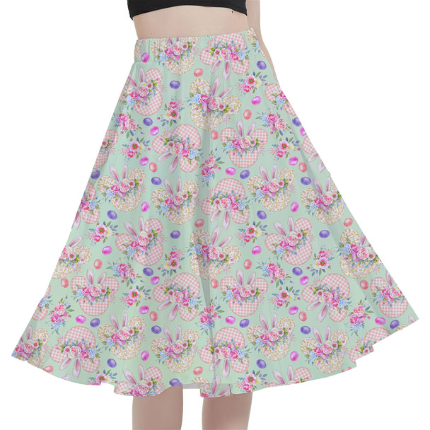 A-Line Pocket Skirt - Mouse Ears Easter Bunny