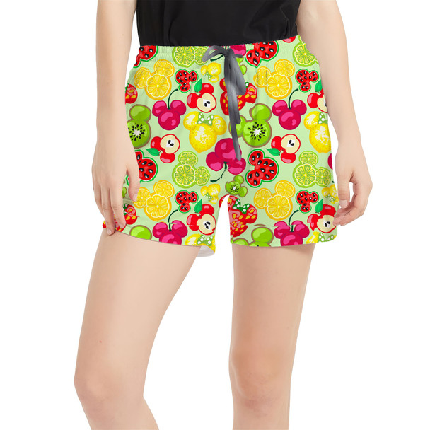 Women's Run Shorts with Pockets - Mickey's Fruit Fiesta