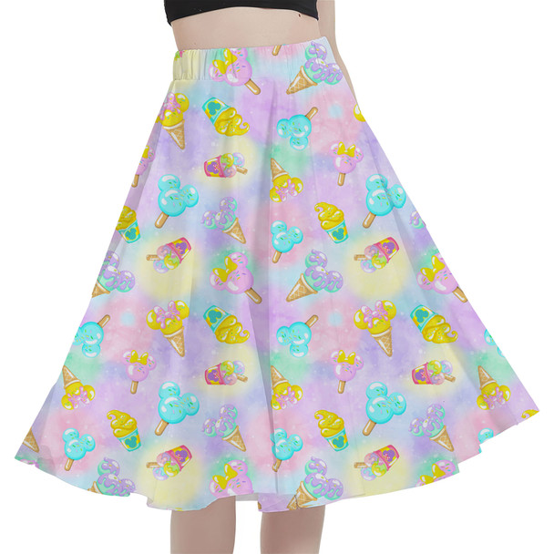 A-Line Pocket Skirt - Pastel Ice Cream Dreams