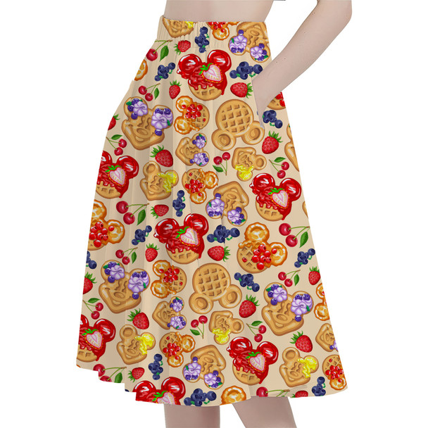 A-Line Pocket Skirt - Magical Breakfast Waffles