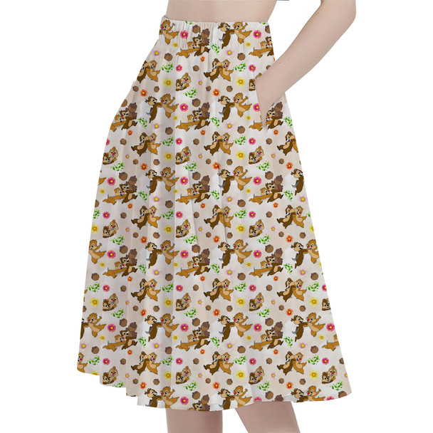 A-Line Pocket Skirt - Chip 'n Dale