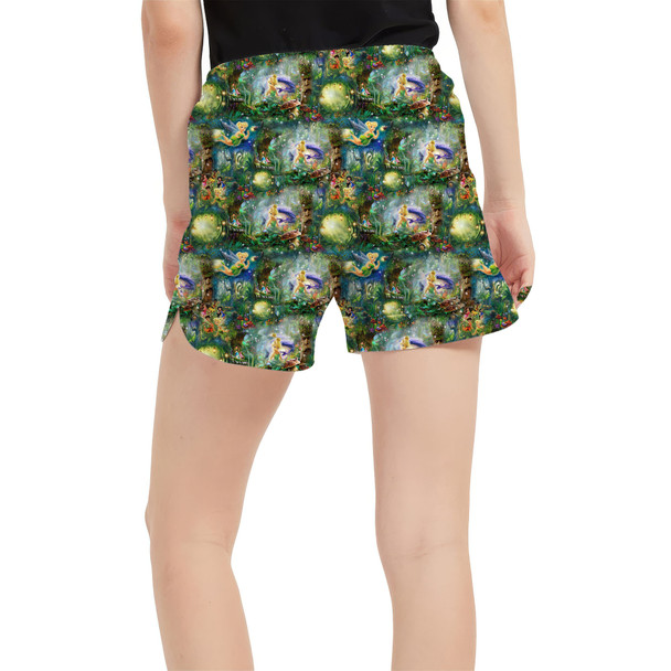 Women's Run Shorts with Pockets - Tinkerbell in Pixie Hollow