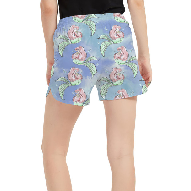 Women's Run Shorts with Pockets - Sketch of Ariel