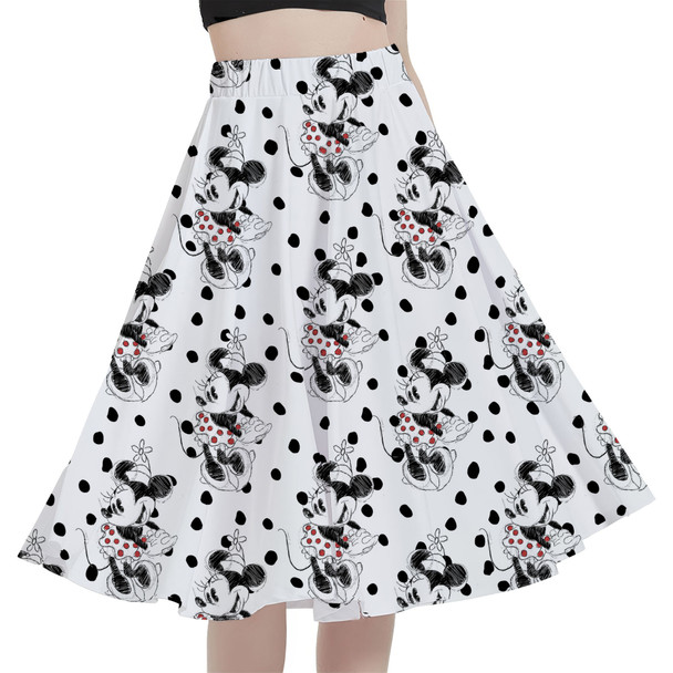 A-Line Pocket Skirt - Sketch of Minnie Mouse