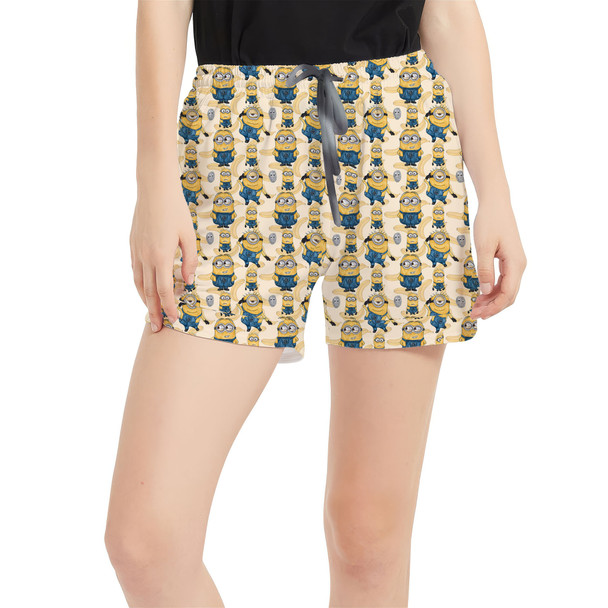 Women's Run Shorts with Pockets - Minions Bananas