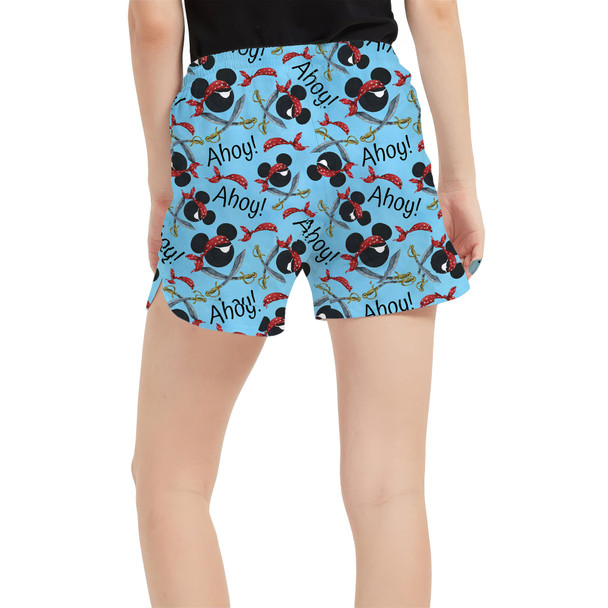 Women's Run Shorts with Pockets - Pirate Mickey Ahoy!