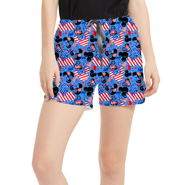 Women's Run Shorts with Pockets - Mickey's Fourth of July