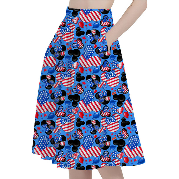 A-Line Pocket Skirt - Mickey's Fourth of July