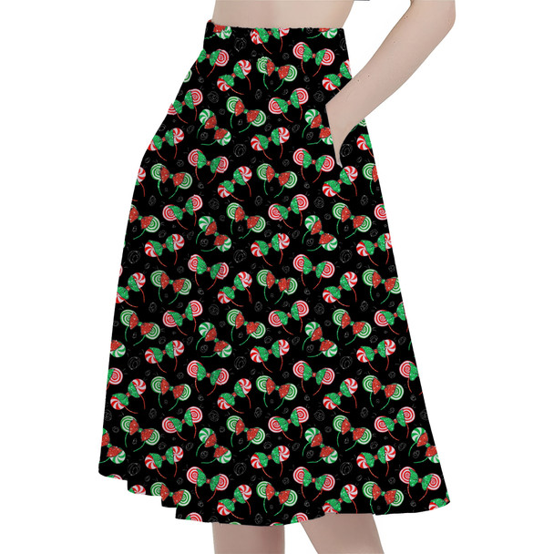 A-Line Pocket Skirt - Christmas Minnie Ears