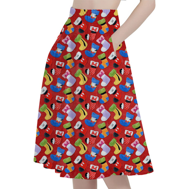 A-Line Pocket Skirt - Mickey & Friends Christmas Stockings