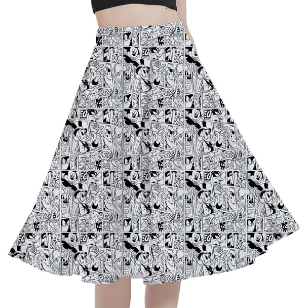 A-Line Pocket Skirt - Comic Book Mickey Mouse & Friends