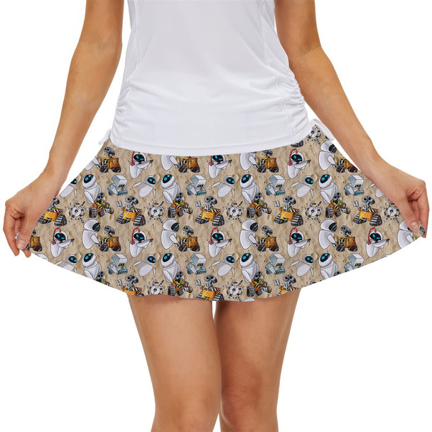 Women's Skort - Wall-E & Eve Sketched