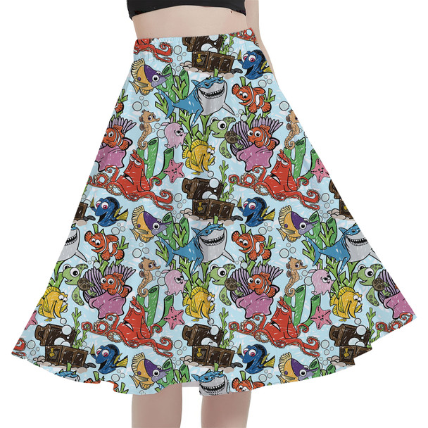 A-Line Pocket Skirt - Fish Are Friends Nemo Inspired