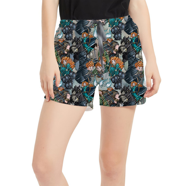 Women's Run Shorts with Pockets - Merida Sketched