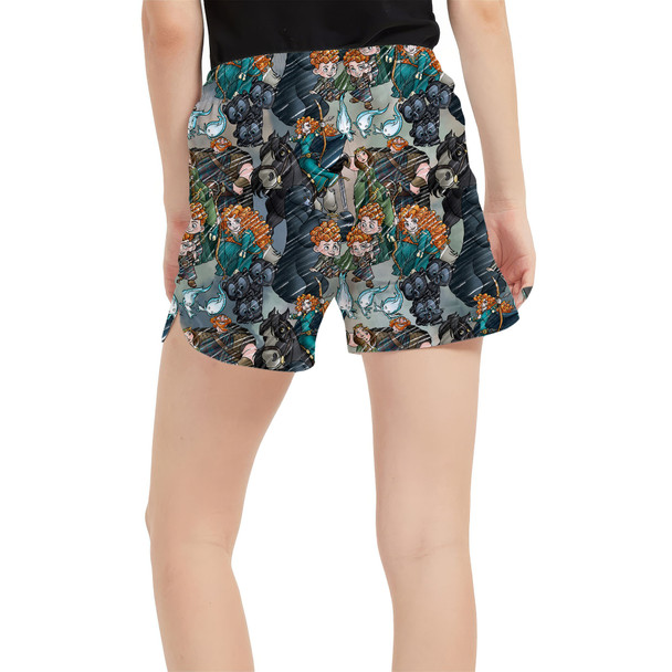 Women's Run Shorts with Pockets - Merida Sketched