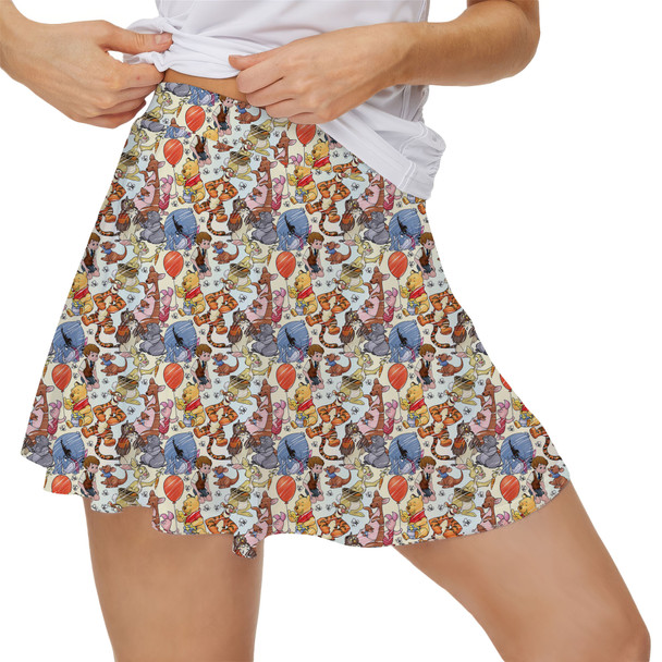 Women's Skort - Winnie The Pooh & Friends Sketched