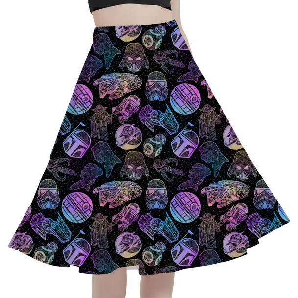 A-Line Pocket Skirt - Star Wars Watercolor Mandalas