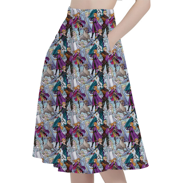 A-Line Pocket Skirt - Frozen Sketched