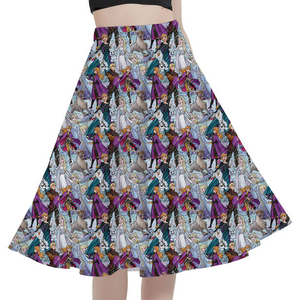 A-Line Pocket Skirt - Frozen Sketched