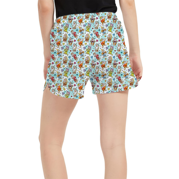 Women's Run Shorts with Pockets - Seven Dwarfs Sketched