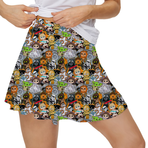 Women's Skort - Sketched Cute Star Wars Characters