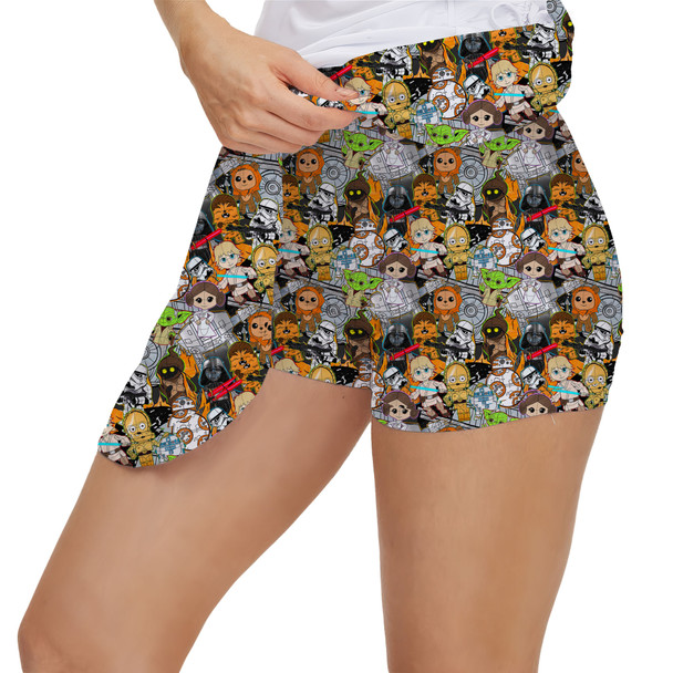 Women's Skort - Sketched Cute Star Wars Characters