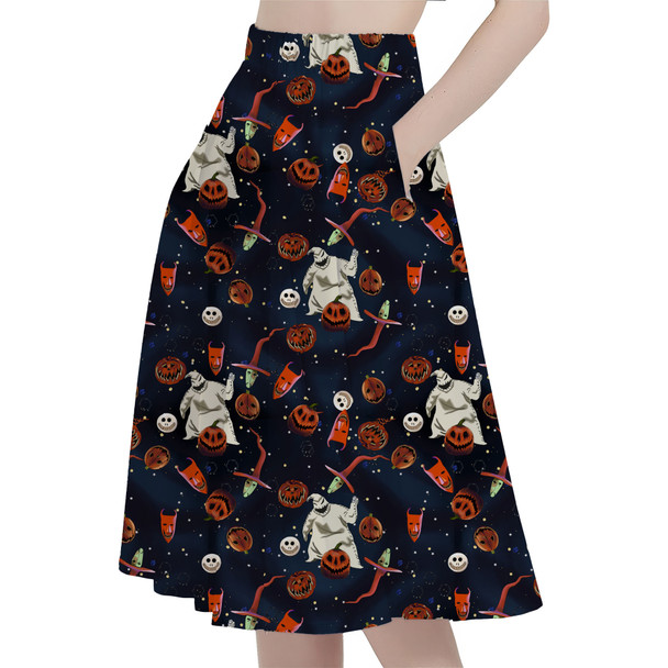 A-Line Pocket Skirt - Oogie with Lock, Shock, Barrel