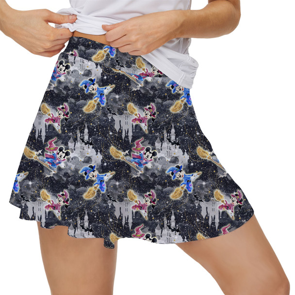 Women's Skort - Watercolor Halloween Mickey & Minnie