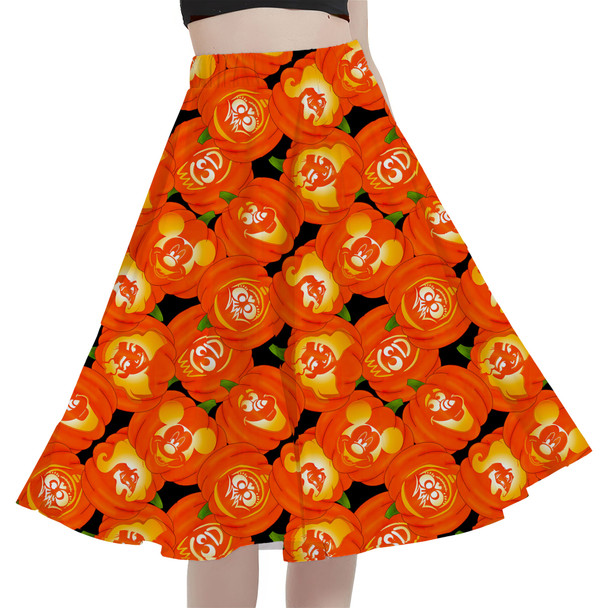 A-Line Pocket Skirt - Disney Carved Pumpkins