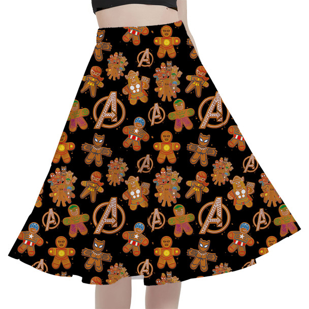A-Line Pocket Skirt - Superhero Gingerbread Cookies