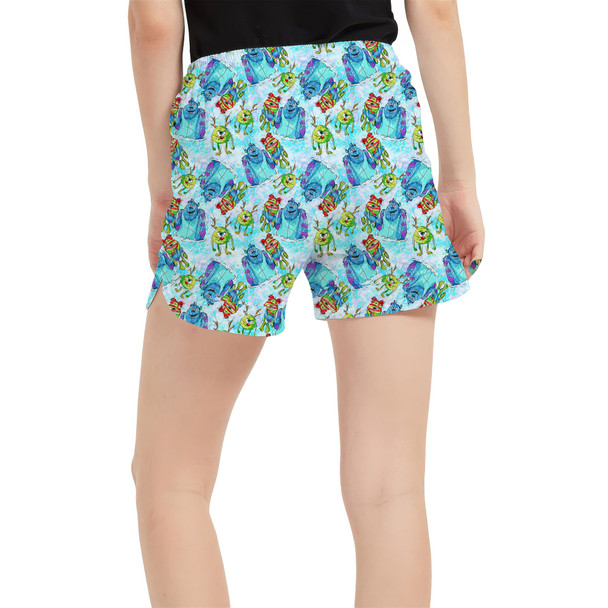Women's Run Shorts with Pockets - A Monsters Inc Christmas