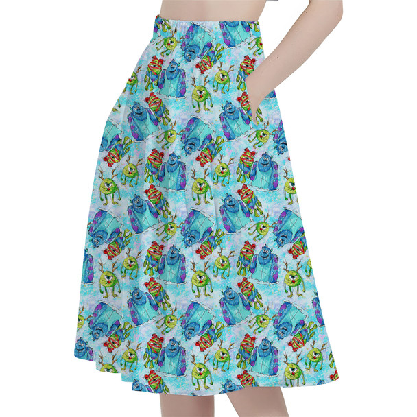 A-Line Pocket Skirt - A Monsters Inc Christmas