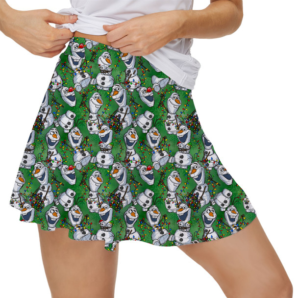 Women's Skort - Sketched Olaf Christmas