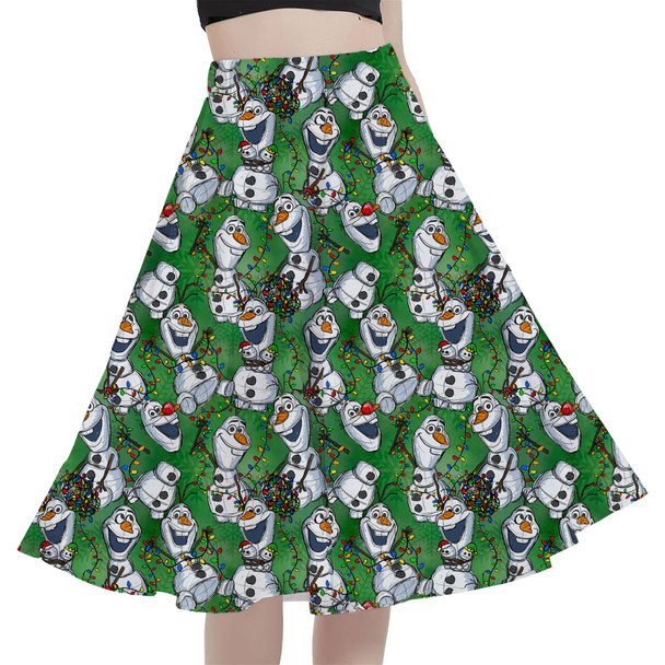 A-Line Pocket Skirt - Sketched Olaf Christmas