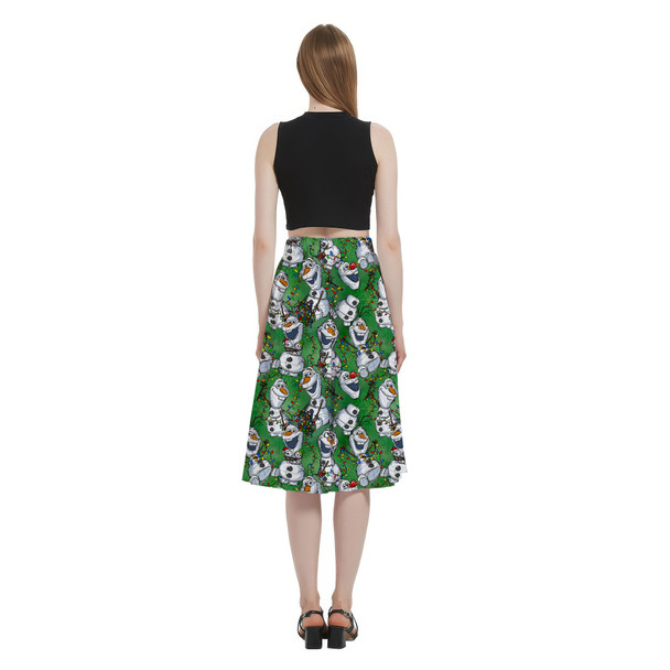 A-Line Pocket Skirt - Sketched Olaf Christmas