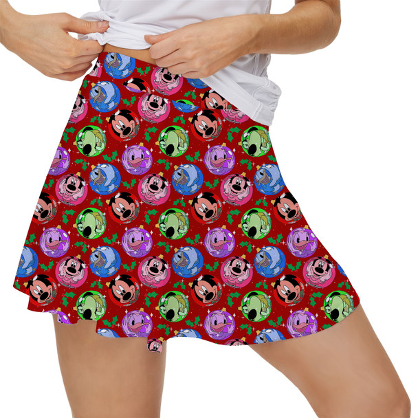 Women's Skort - Funny Mouse Ornament Reflections