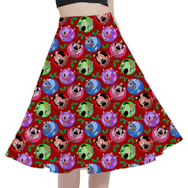 A-Line Pocket Skirt - Funny Mouse Ornament Reflections