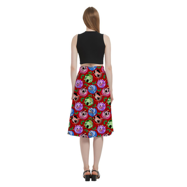 A-Line Pocket Skirt - Funny Mouse Ornament Reflections