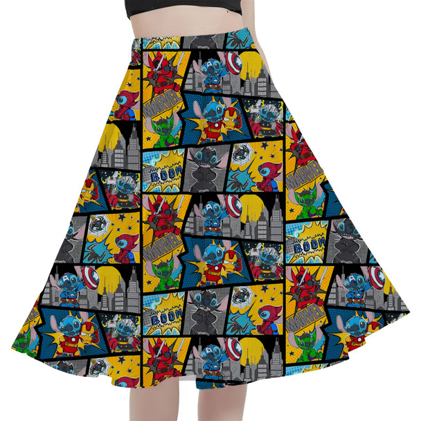 A-Line Pocket Skirt - Superhero Stitch - Comic Book