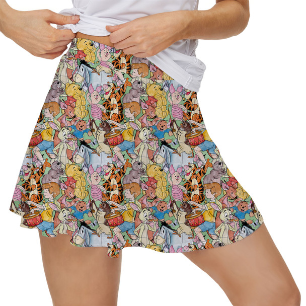 Women's Skort - Sketched Pooh Characters