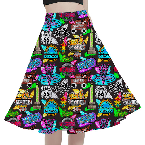 A-Line Pocket Skirt - Neon Radiator Springs