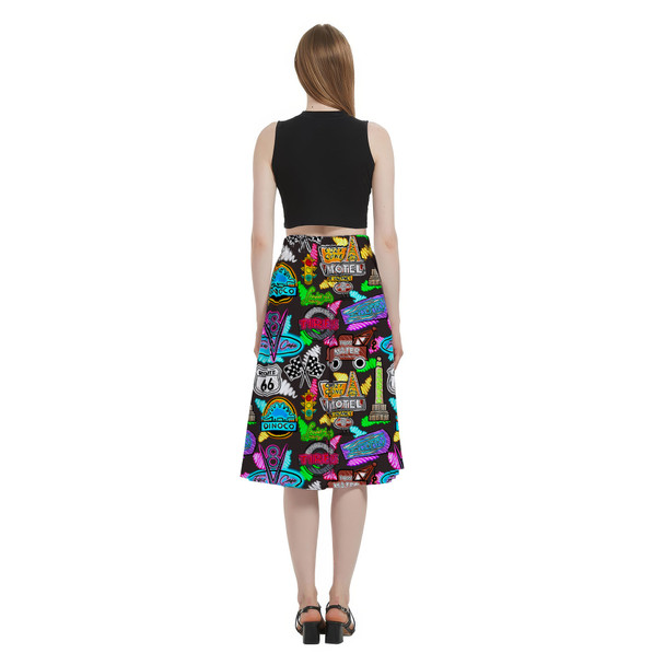 A-Line Pocket Skirt - Neon Radiator Springs