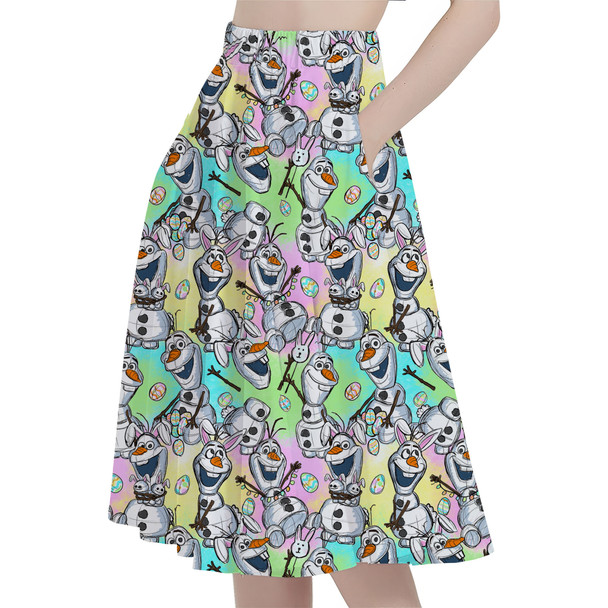 A-Line Pocket Skirt - Sketched Olaf Easter
