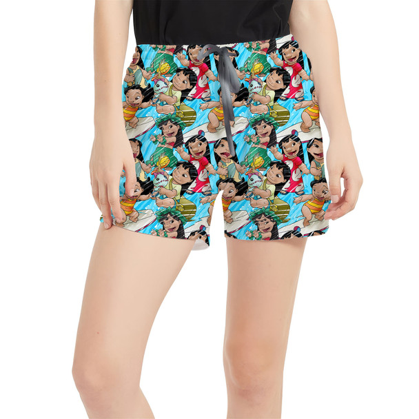 Women's Run Shorts with Pockets - Lilo and Scrump Sketched