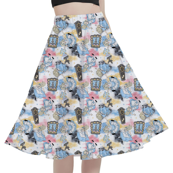 A-Line Pocket Skirt - Alice Down The Rabbit Hole