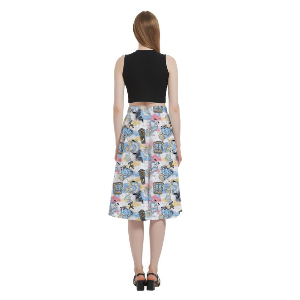 A-Line Pocket Skirt - Alice Down The Rabbit Hole