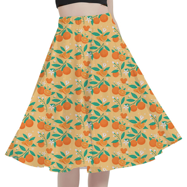 A-Line Pocket Skirt - Hidden Mickey Oranges
