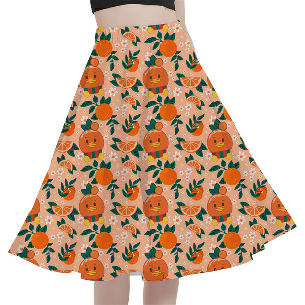 A-Line Pocket Skirt - Orange Bird Munchlings