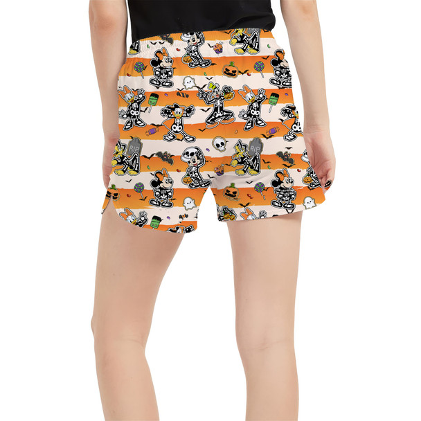 Women's Run Shorts with Pockets - Skeleton Dress Up Fun